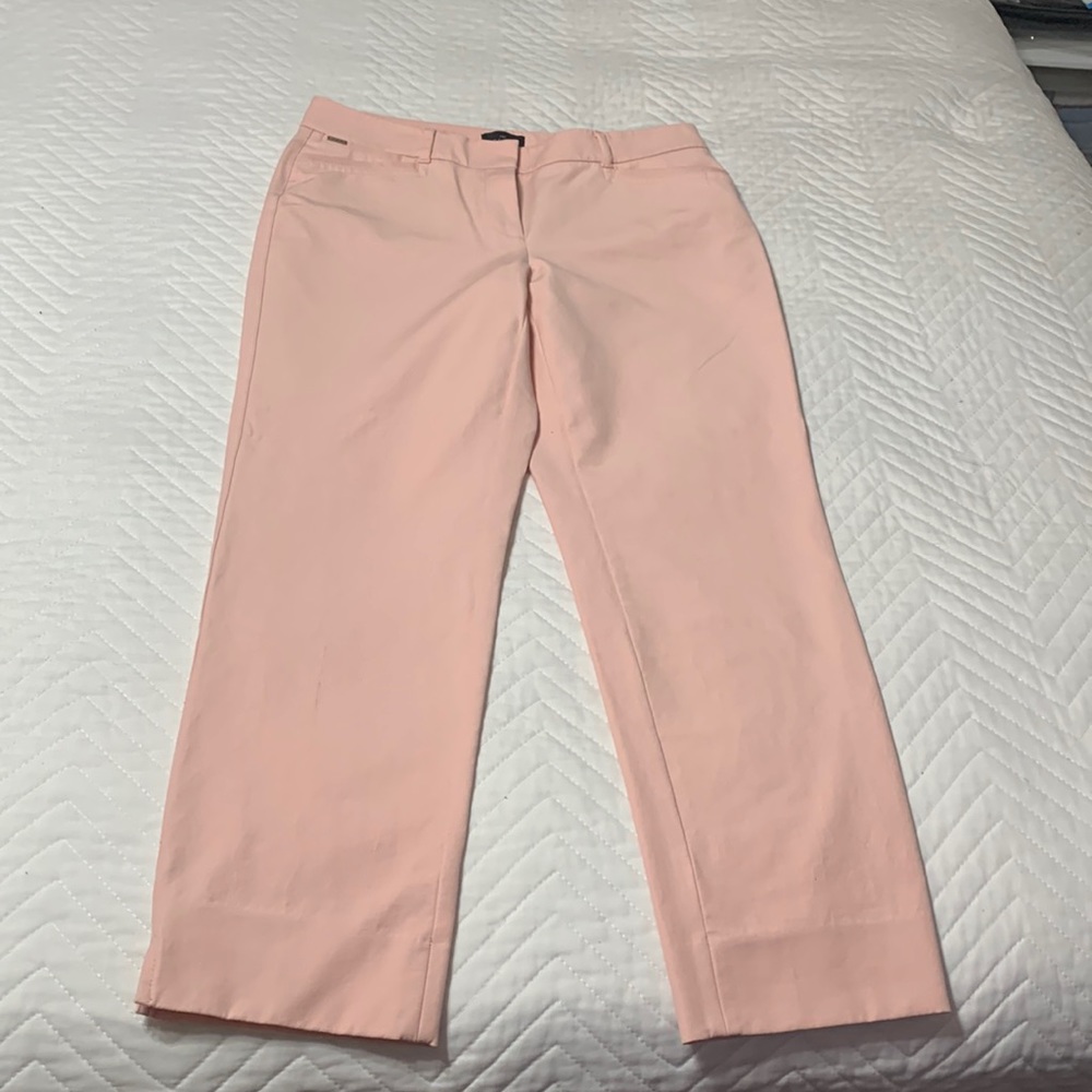 White House Black Market Womens Size 6 Curvy Slim Ankle Pants in Pink.